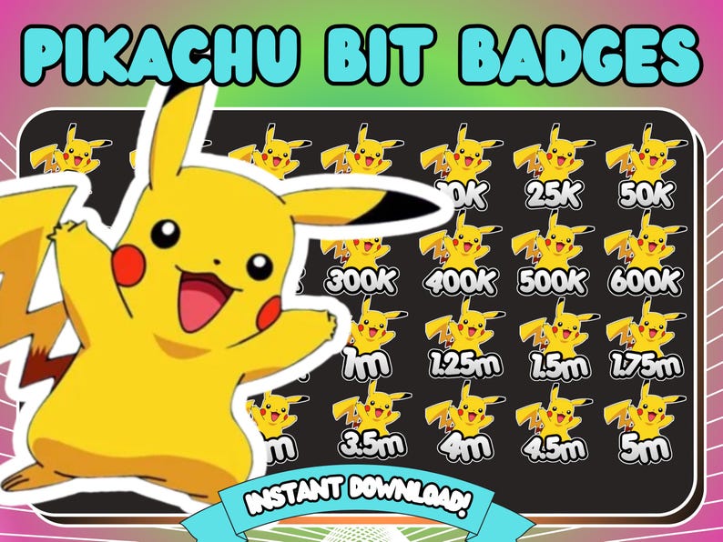 Pikachu Bit Badges for Twitch (digital Download) - Etsy