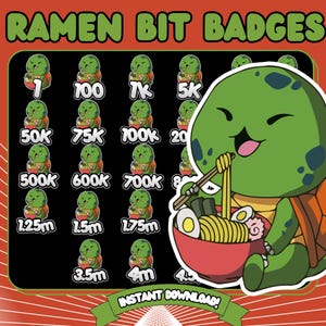 Ramen Turtle Bit-märken för Twitch (digital nedladdning)
