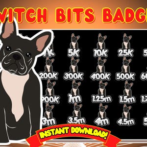french bulldog bit badges Twitch french bulldog bit badges french bulldog emotes frenchie bits badges cute emote twitch emote frenchie emote