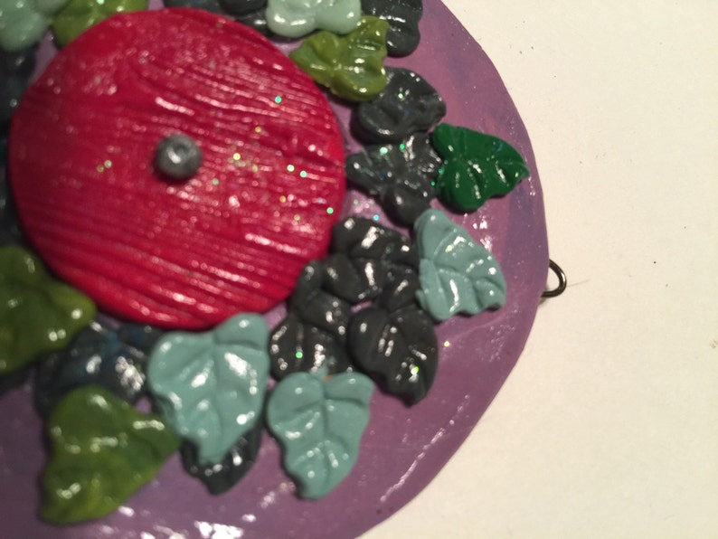 Santa/'s Elf Door Hobbit Door Handmade Christmas Tree Ornament Fairy Door Polymer Clay Hanging Pendent