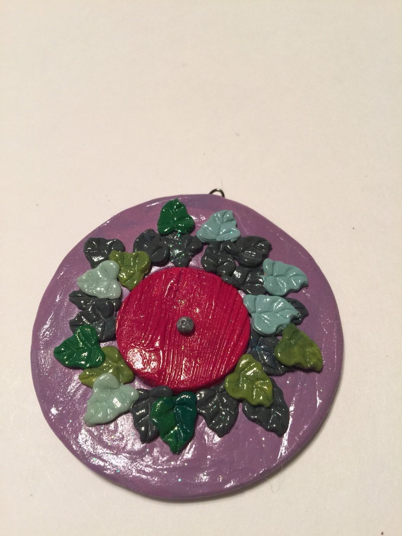 Santa/'s Elf Door Hobbit Door Handmade Christmas Tree Ornament Fairy Door Polymer Clay Hanging Pendent