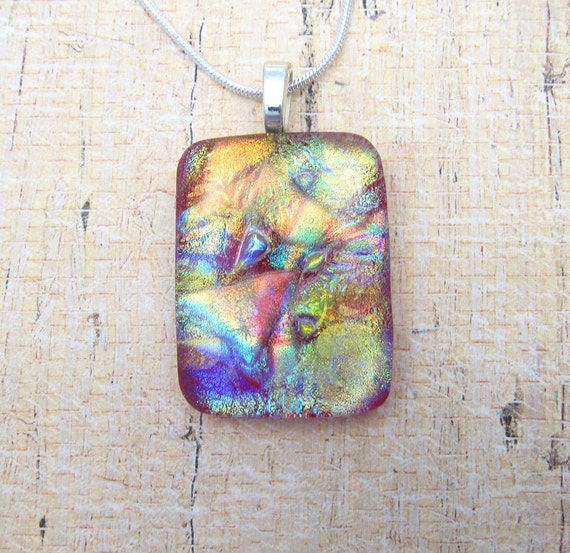 Items similar to Dichroic Fused Glass Pendant ...