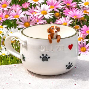 Custom Pet Mug with 3D Dog/Cat Figure Handmade Ceramic Mug Peekaboo Pet Mug Memorial Gift for Pet Lovers Personalized Pet Mug Coffee Cup