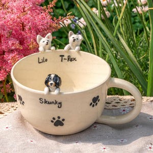 Custom Pet Mug with 3D Dog/Cat Figure Handmade Ceramic Mug Peekaboo Pet Mug Memorial Gift for Pet Lovers Personalized Pet Mug Coffee Cup