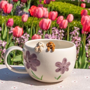 Custom Pet Mug with Pet Figure Handmade Ceramic Mug Peekaboo Pet Mug Memorial Gift for Pet Owners Personalized Dog/Cat Inside Mug Coffee Cup