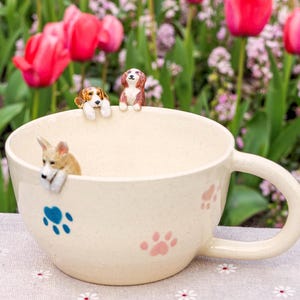 Custom Pet Mug with Pet Figure Handmade Ceramic Mug Peekaboo Pet Mug Memorial Gift for Pet Owners Personalized Dog/Cat Inside Mug Coffee Cup