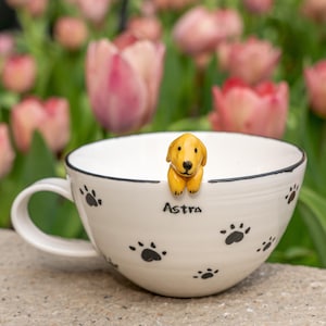 Custom Pet Mug with Pet Figure Handmade Ceramic Mug Peekaboo Pet Mug Memorial Gift for Pet Owners Personalized Dog/Cat Inside Mug Coffee Cup