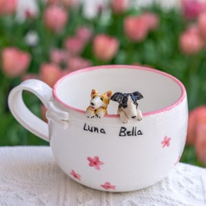 Custom Pet Mug with 3D Dog/Cat Figure Handmade Ceramic Mug Peekaboo Pet Mug Memorial Gift for Pet Lovers Personalized Pet Mug Coffee Cup