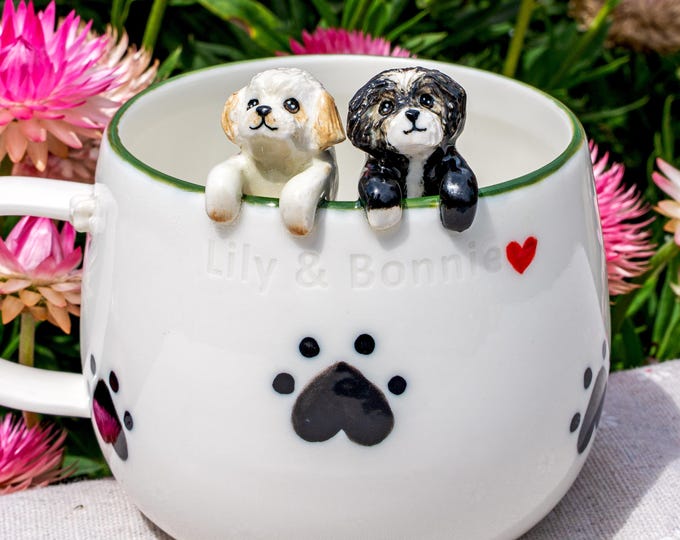 Custom Pet Mug with 3D Dog/Cat Figure Handmade Ceramic Mug Peekaboo Pet Mug Memorial Gift for Pet Lovers Personalized Pet Mug Coffee Cup
