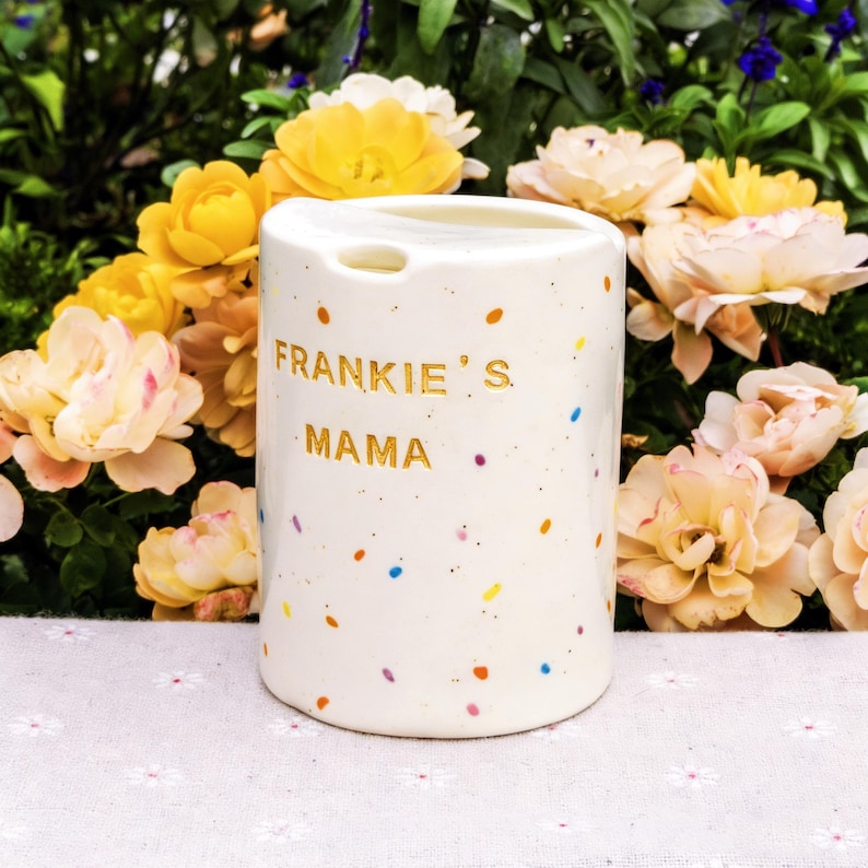 Colorful Spots Travel Mug, Handmade Ceramic Coffee Cup, To Go Ceramic Travel Tumbler, Hand-painted Mug, Sip Mug Mother's Day Gift for Her imagem 4