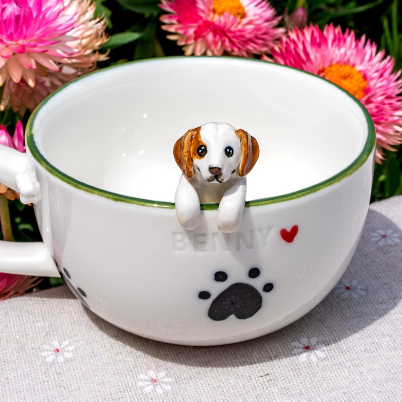 Custom Pet Mug with 3D Dog/Cat Figure Handmade Ceramic Mug Peekaboo Pet Mug Memorial Gift for Pet Lovers Personalized Pet Mug Coffee Cup image 6