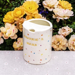 Colorful Spots Travel Mug, Handmade Ceramic Coffee Cup, To Go Ceramic Travel Tumbler, Hand-painted Mug, Sip Mug Mother's Day Gift for Her imagem 5