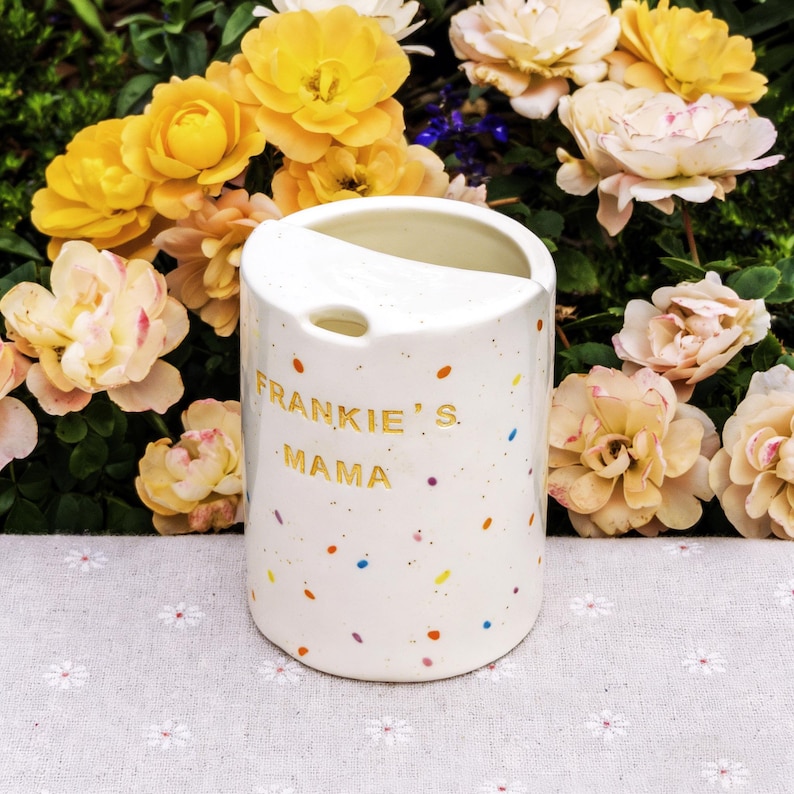 Colorful Spots Travel Mug, Handmade Ceramic Coffee Cup, To Go Ceramic Travel Tumbler, Hand-painted Mug, Sip Mug Mother's Day Gift for Her imagem 5