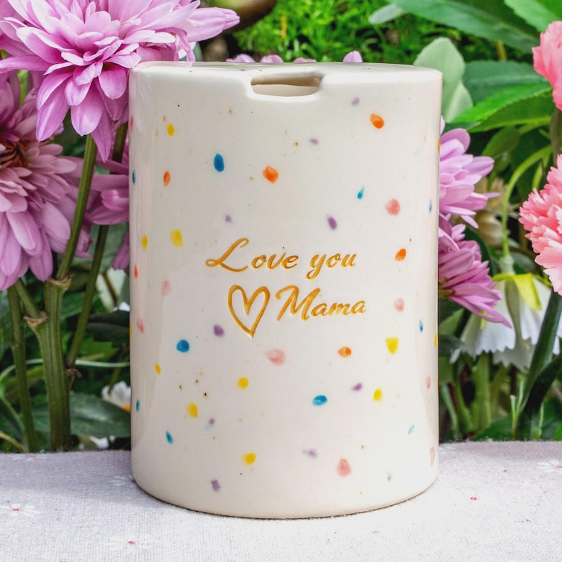 Colorful Spots Travel Mug, Handmade Ceramic Coffee Cup, To Go Ceramic Travel Tumbler, Hand-painted Mug, Sip Mug Mother's Day Gift for Her imagem 10