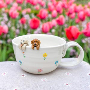 Custom Pet Mug with 3D Dog/Cat Figure Handmade Ceramic Mug Peekaboo Pet Mug Memorial Gift for Pet Lovers Personalized Pet Mug Coffee Cup