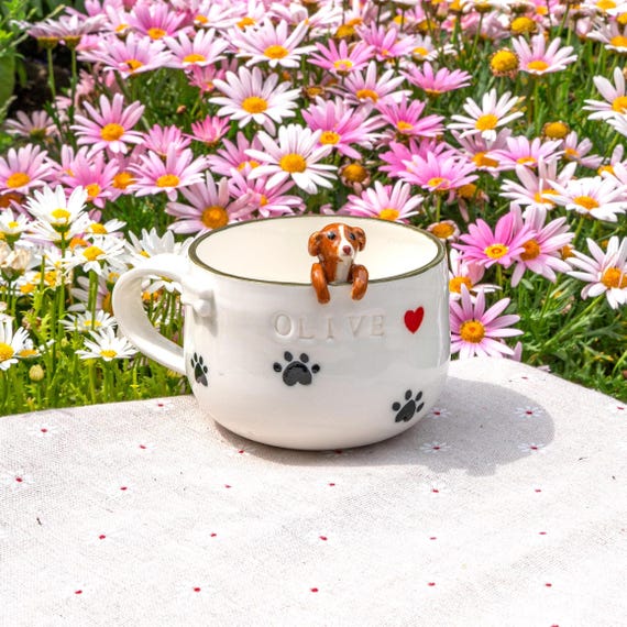 Custom Pet Mug with 3D Dog/Cat Figure Handmade Ceramic Mug Peekaboo Pet Mug Memorial Gift for Pet Lovers Personalized Pet Mug Coffee Cup