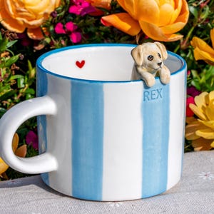 Custom Pet Mug with 3D Dog/Cat Figure Handmade Ceramic Mug Peekaboo Pet Mug Memorial Gift for Pet Lovers Personalized Pet Mug Coffee Cup image 13