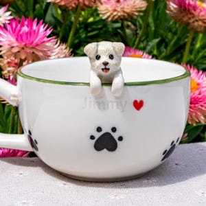 Custom Pet Mug with 3D Dog/Cat Figure Handmade Ceramic Mug Peekaboo Pet Mug Memorial Gift for Pet Lovers Personalized Pet Mug Coffee Cup image 7