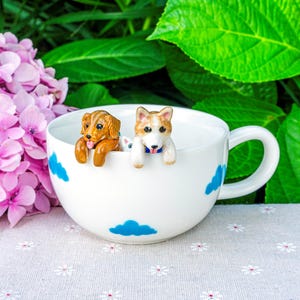 Custom Pet Mug with Pet Figure Handmade Ceramic Mug Peekaboo Pet Mug Memorial Gift for Pet Owners Personalized Dog/Cat Inside Mug Coffee Cup