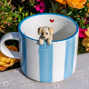 Custom Pet Mug with 3D Dog/Cat Figure Handmade Ceramic Mug Peekaboo Pet Mug Memorial Gift for Pet Lovers Personalized Pet Mug Coffee Cup image 10