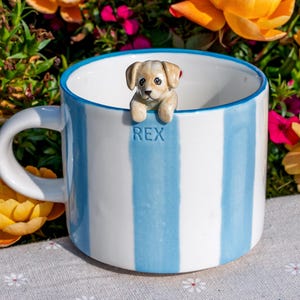 Custom Pet Mug with 3D Dog/Cat Figure Handmade Ceramic Mug Peekaboo Pet Mug Memorial Gift for Pet Lovers Personalized Pet Mug Coffee Cup image 18
