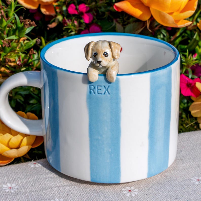Custom Pet Mug with 3D Dog/Cat Figure Handmade Ceramic Mug Peekaboo Pet Mug Memorial Gift for Pet Lovers Personalized Pet Mug Coffee Cup image 18