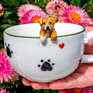 Custom Pet Mug with 3D Dog/Cat Figure Handmade Ceramic Mug Peekaboo Pet Mug Memorial Gift for Pet Lovers Personalized Pet Mug Coffee Cup image 4