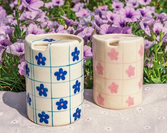 Flowers Travel Mug, Handmade Ceramic Travel Mug, To Go Ceramic Tumbler, Hand-painted Floral Mug, Coffee Cup Sip Mug Custom Gift for Her