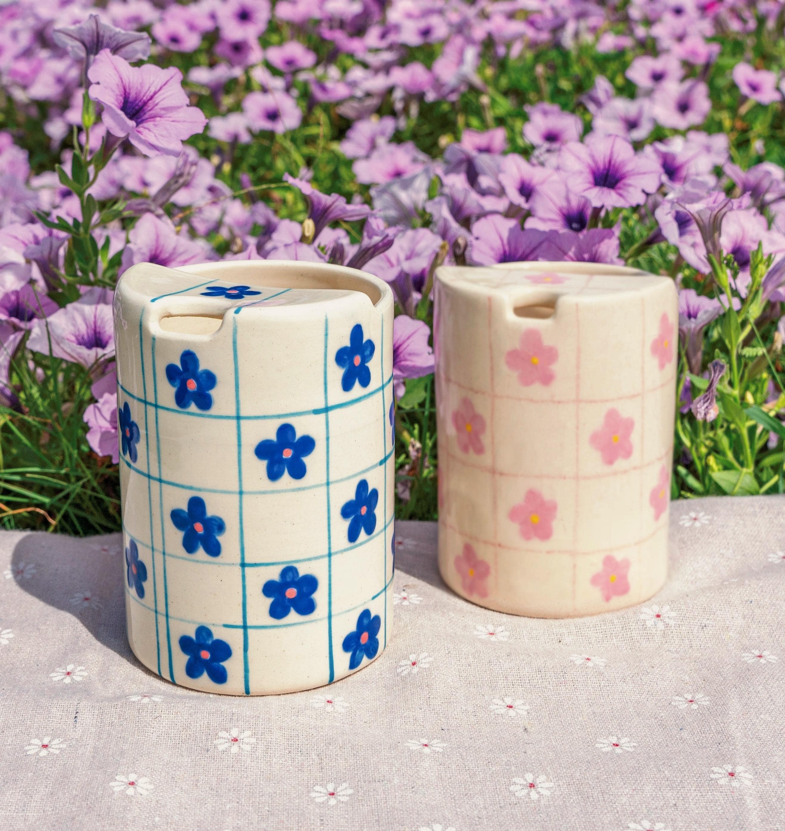 Flowers Travel Mug, Handmade Ceramic Travel Mug, To Go Ceramic Tumbler, Hand-painted Floral Mug, Coffee Cup Sip Mug Custom Gift for Her