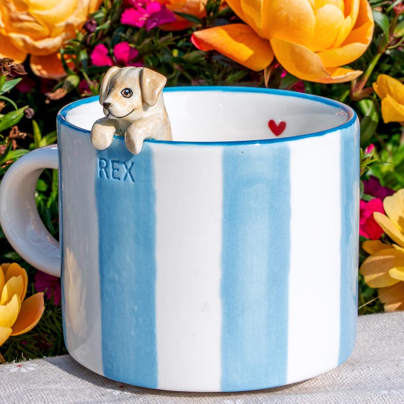 Custom Pet Mug with 3D Dog/Cat Figure Handmade Ceramic Mug Peekaboo Pet Mug Memorial Gift for Pet Lovers Personalized Pet Mug Coffee Cup image 11