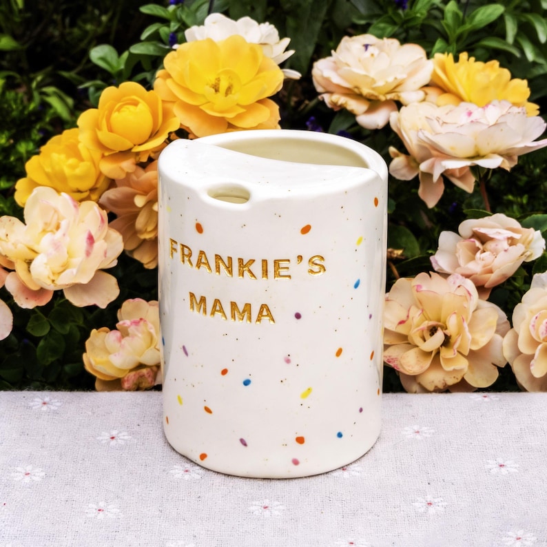 Colorful Spots Travel Mug, Handmade Ceramic Coffee Cup, To Go Ceramic Travel Tumbler, Hand-painted Mug, Sip Mug Mother's Day Gift for Her imagem 3