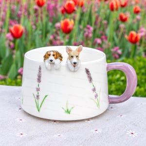 Custom Pet Mug with Pet Figure Handmade Ceramic Mug Peekaboo Pet Mug Memorial Gift for Pet Owners Personalized Dog/Cat Inside Mug Coffee Cup