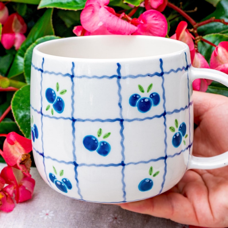 Custom Pet Mug With 3D Dog/cat Handmade Ceramic Blueberry & Blueberry ...