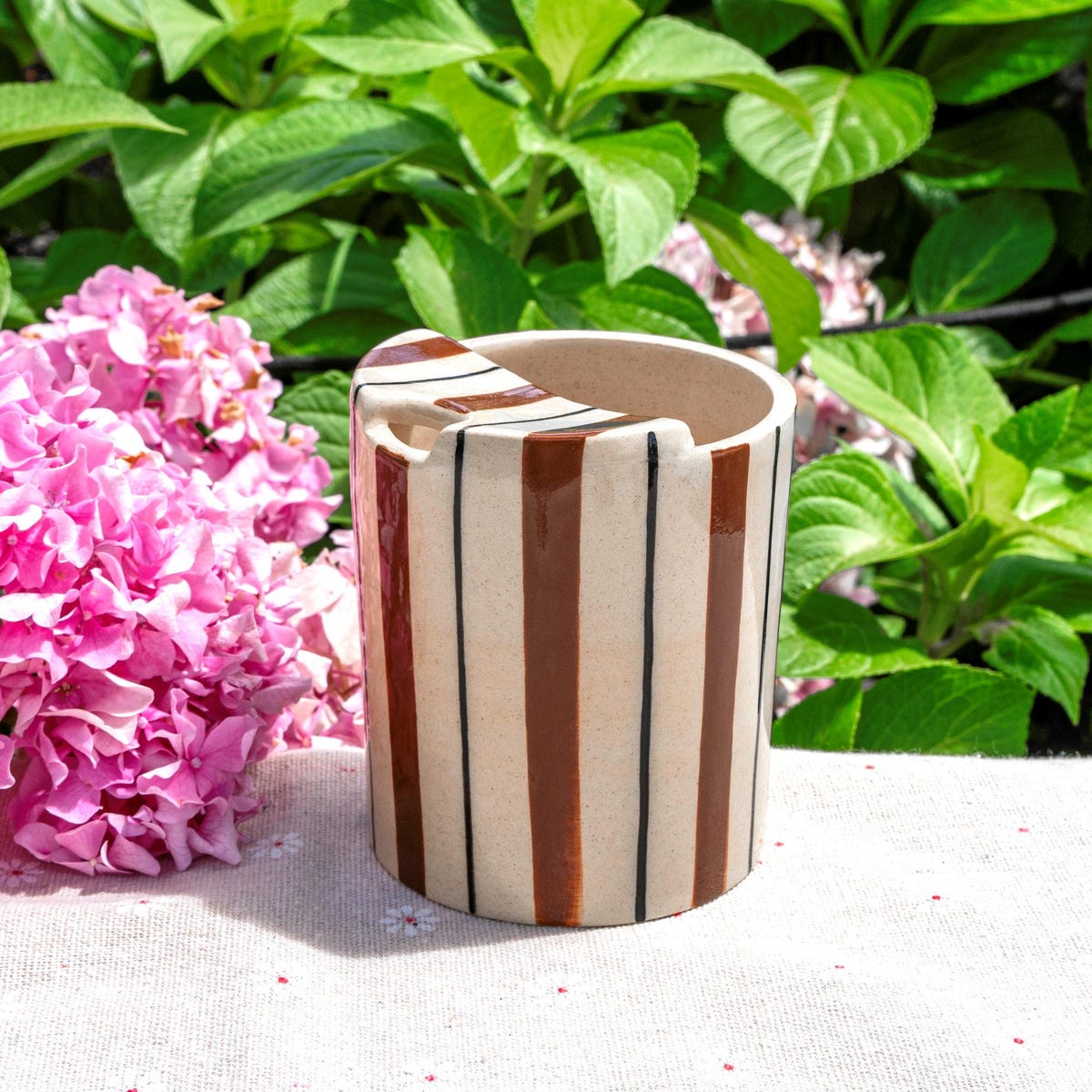 Pink&brown Striped Travel Mug, Handmade Ceramic to Go Ceramic Tumbler, Hand-painted Stripe Mug, Coffee Cup Sip Mug Mother's Day Gift for Her - Etsy