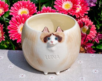 Custom 3D Dog/Cat Cup, Handmade Ceramic Coffee Cup Personalized Memorial Gift for Pet Lovers