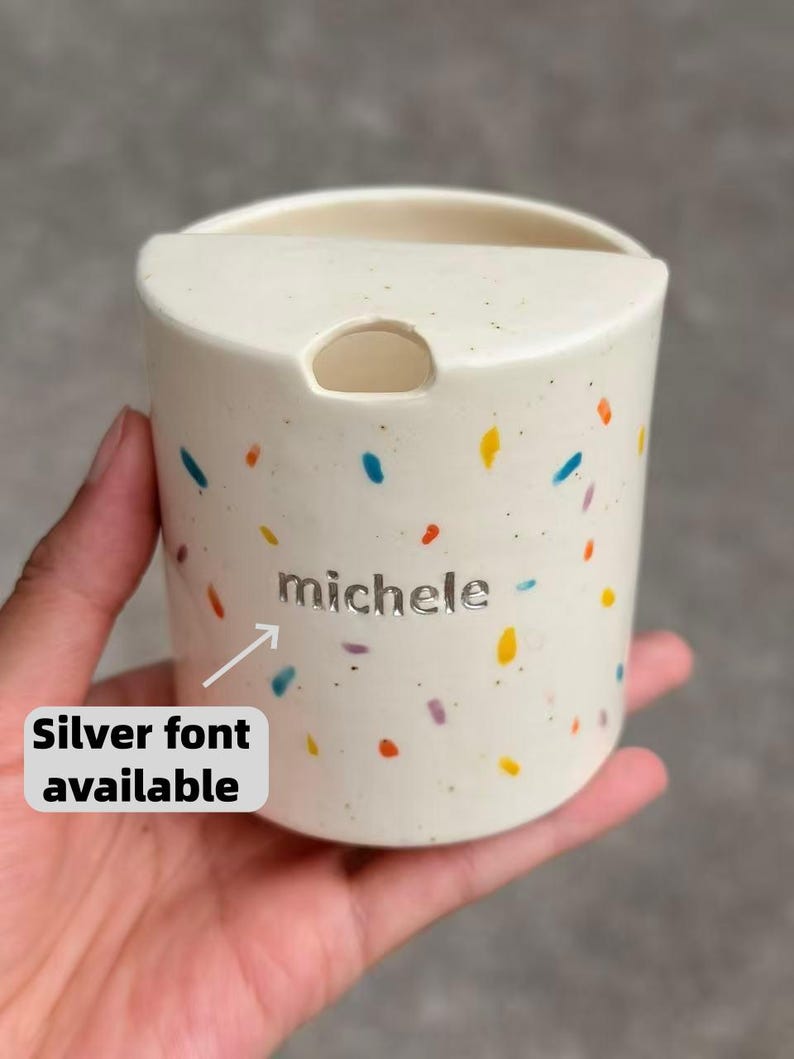 Colorful Spots Travel Mug, Handmade Ceramic Coffee Cup, To Go Ceramic Travel Tumbler, Hand-painted Mug, Sip Mug Mother's Day Gift for Her imagem 8