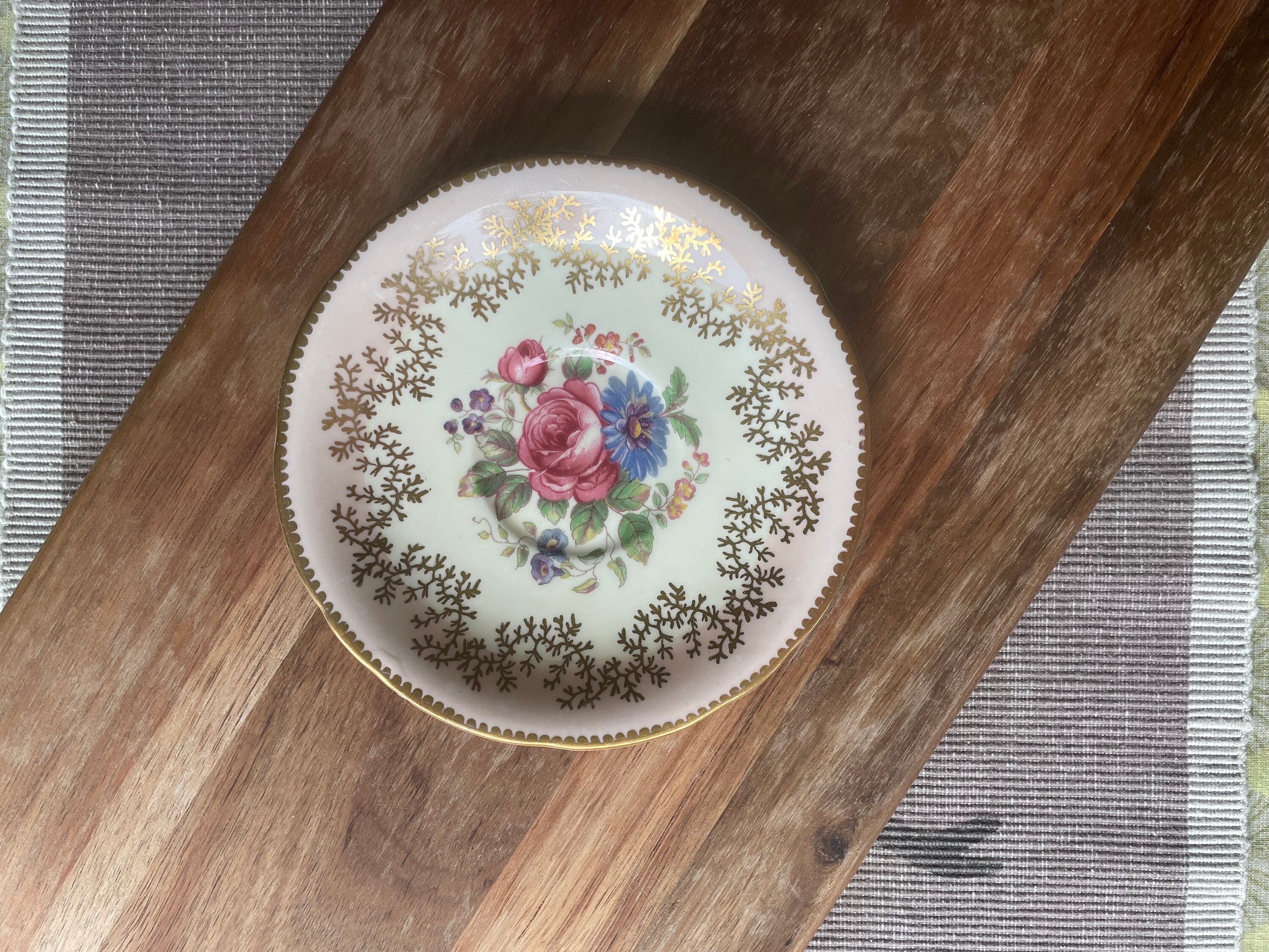 Vintage Pink China Saucer Aynsley England - Etsy
