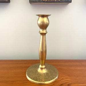 Brass Candle Holder Ornate Etched Brass - Solid Brass Candlesticks Decor - Maximalist Decor  - Shop Vintage Decor