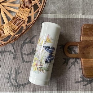 Vintage Pottery Vase with Butterflies - 1951