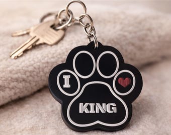 Llavero personalizado con huella de pata: regalo personalizado con el nombre de tu mascota para dueños de perros y gatos