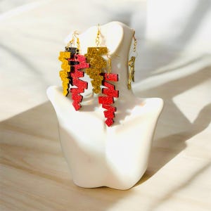 Handcrafted  Wooden Geometric Earrings, Unique Modern Jewelry, Eco-Friendly Accessories