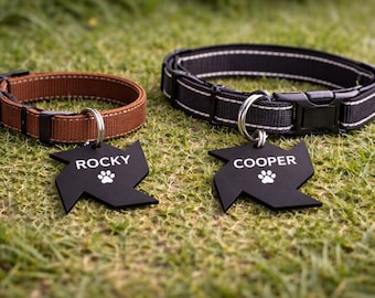 Gepersonaliseerde bliksemschicht-pet-tag – modern gepersonaliseerd honden-ID-tag