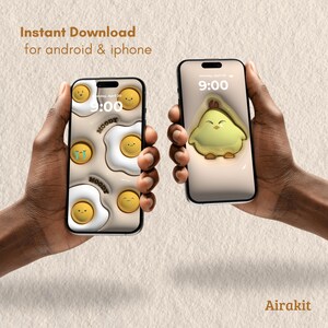 Cute 3D Puffy Chick Wallpapers Bundle | 4 Digital Phone Backgrounds | Pastel Aesthetic Lock Screens | Instant Download | Iphone & Android