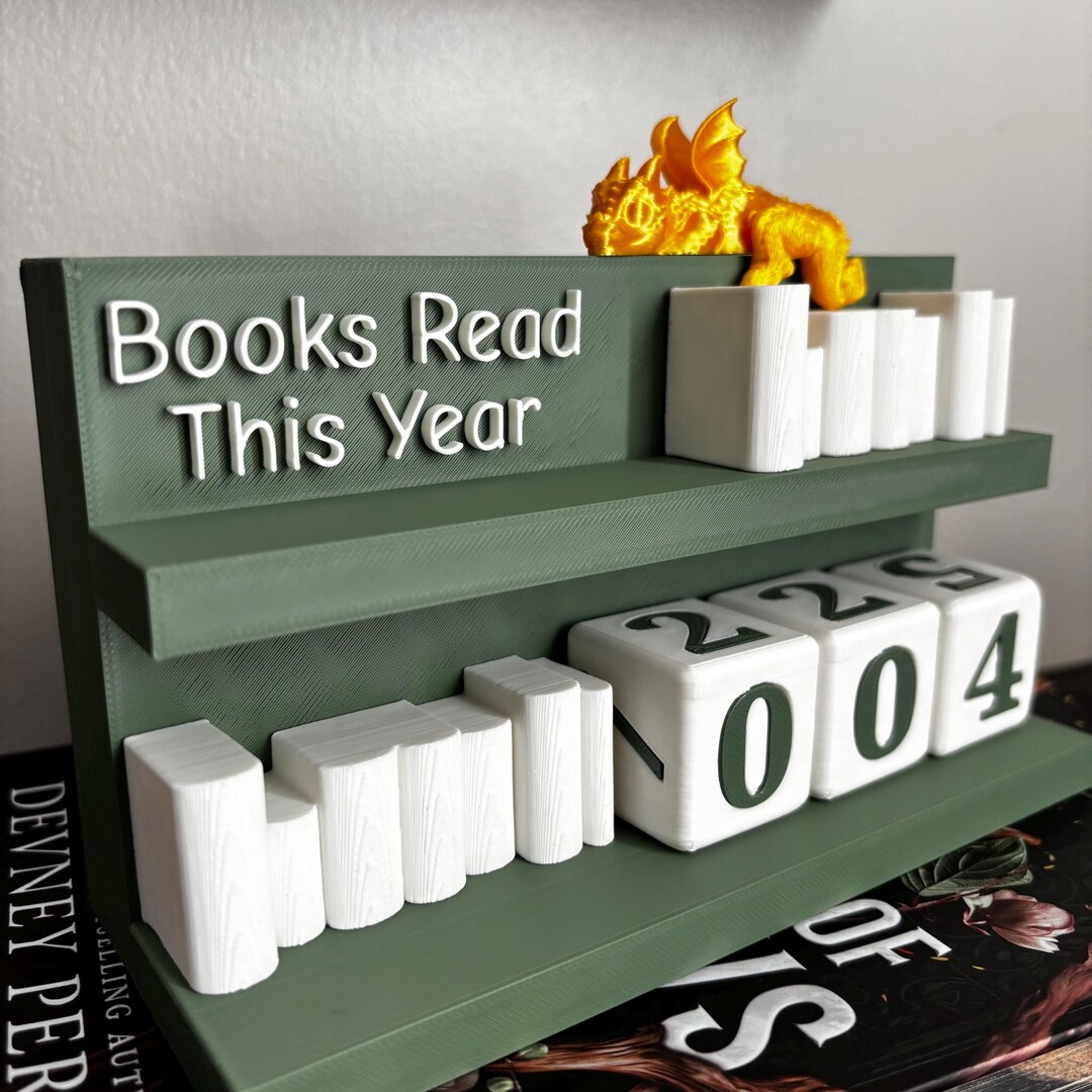 Large Books Read Counter 0-999: Bookworm Decor With Dice - Track ...