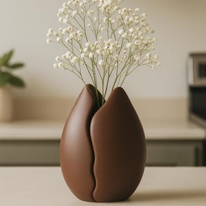 Coffee Bean Dry Vase, Geometric Vase, Available in Multiple Colors, Indoor Outdoor Plant, 3D Geometric Modern Watering Pot, Planter Gift