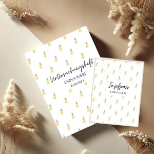 U-Heft (Untersuchungsheft) und Impfpass Hülle Set, mit Früchten Ananas