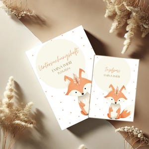 U-Heft (Untersuchungsheft) und Impfpass Hülle Set, mit Tiermotiv Fuchs und Punkten