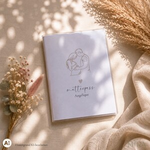 Mutterpasshülle personalisiert Line-Art Mutterpass | Hülle mit Namen, Schwangerschaft Geschenk, Paar | Design Liv | ma e mira