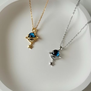 Astronomy | Cosmic | Celestial Necklace | Star and Planet