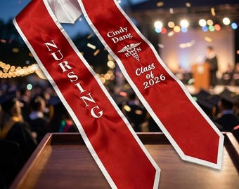 Custom Embroidered Nursing Graduation Stole RN, Class of 2026 Sash, Personalized Nurse Grad Stole, RN Student Gift, Embroidered Name